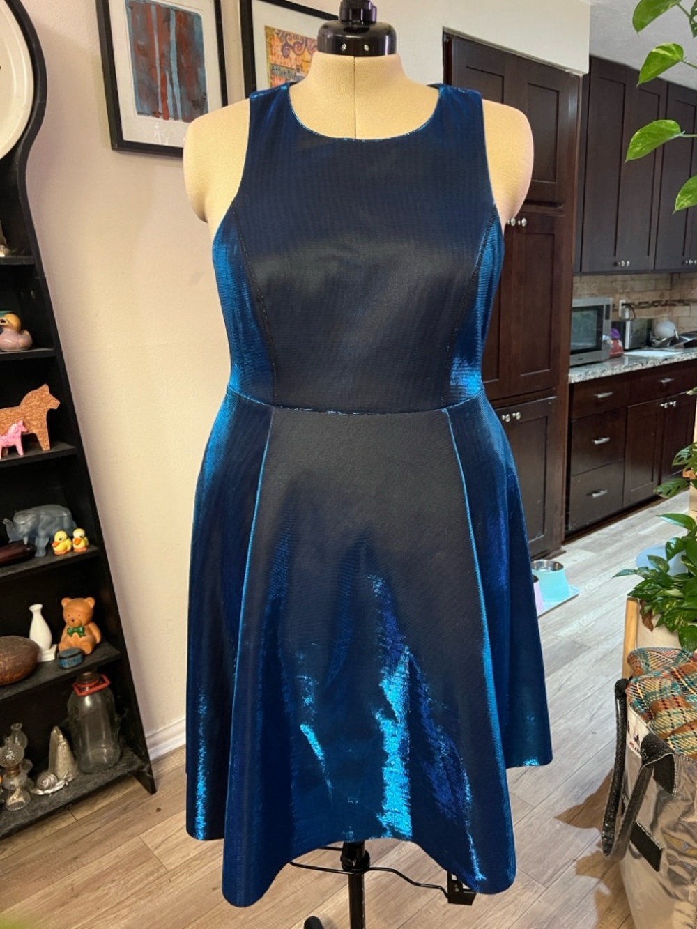 torrid Shimmery Navy-Blue Midi Dress - Picture 3 of 12
